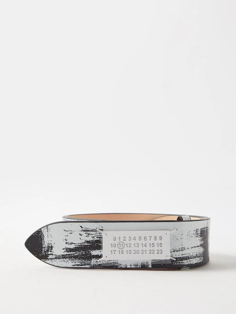 商品MAISON MARGIELA|Logo-plaque distressed leather belt,价格¥1938,第1张图片