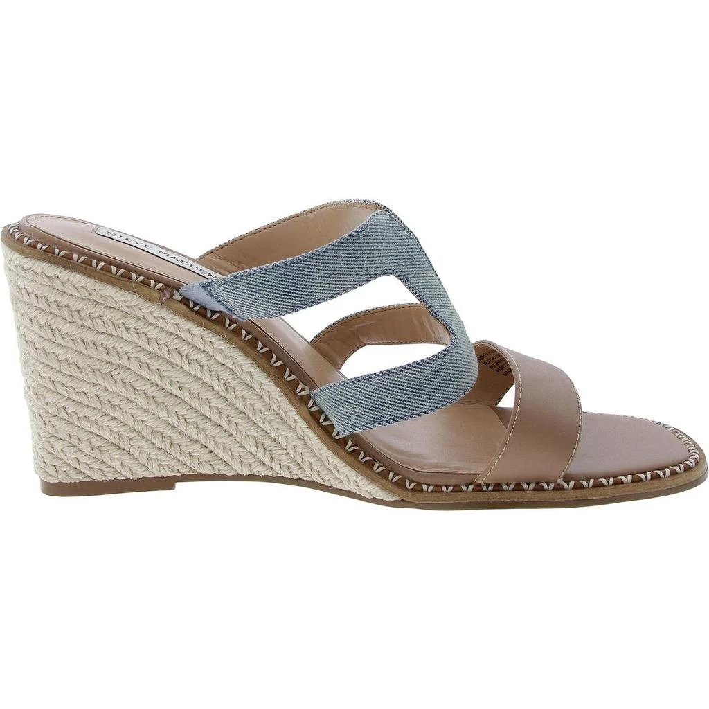 商品Steve Madden|Hopeful Womens Mixed Media Denim Wedge Sandals,价格¥516,第2张图片详细描述