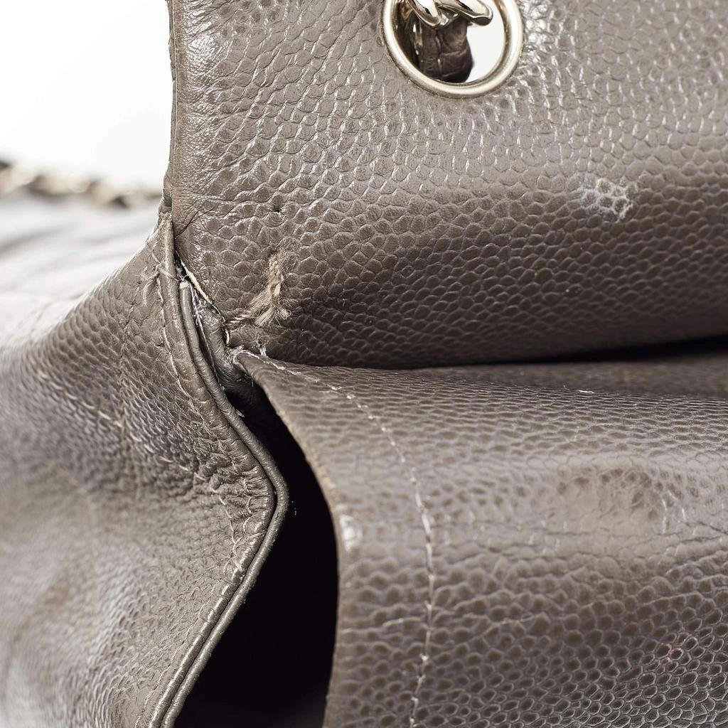 Chanel Grey Quilted Caviar Leather Maxi Classic Double Flap Bag 商品