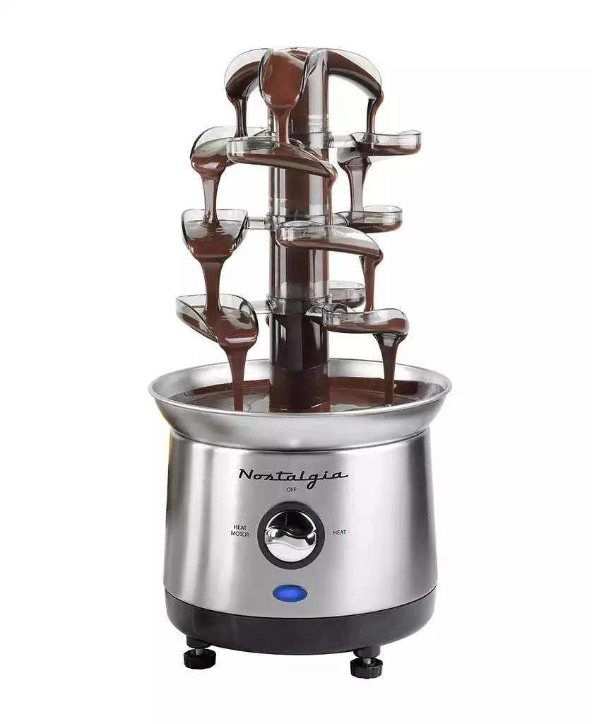 商品Nostalgia|2 Pound Stainless Steel Cascading Fondue Fountain Chocolate, BBQ Sauce, Ranch, Nacho Cheese, Buffalo Sauce,价格¥860,第2张图片详细描述