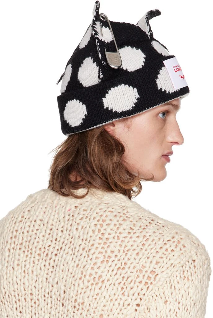 商品Charles Jeffrey Loverboy|SSENSE Exclusive Black Chunky Punk Ears Beanie,价格¥1232,第3张图片详细描述