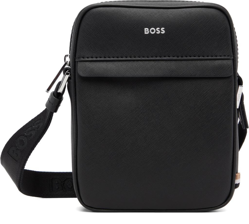 Reportertasche mit schwarzem Logo-Streifenmuster image 2