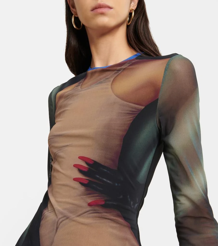 商品Loewe|Printed mesh long-sleeved top,价格¥5329,第4张图片详细描述