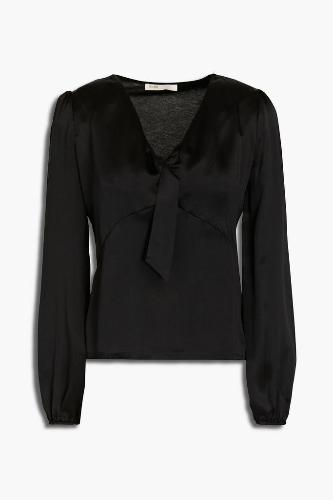 Liffany jersey-paneled silk-satin blouse商品第3张图片规格展示