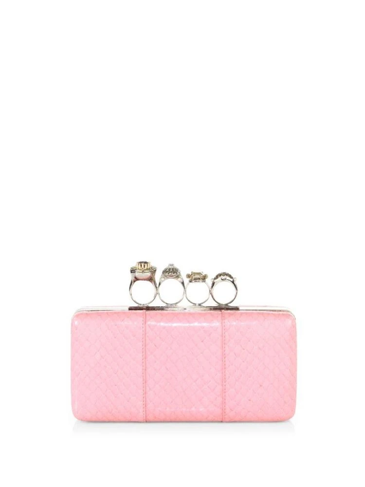 商品Alexander McQueen|Snakeskin Jeweled Ring Box Clutch,价格¥12115,第1张图片