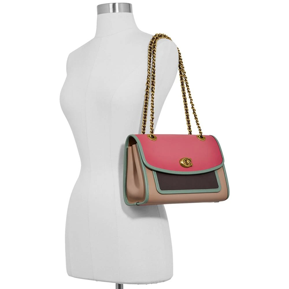 商品Coach|Colorblock Leather Parker Shoulder Bag,价格¥2597,第2张图片详细描述
