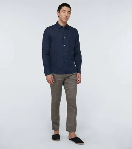 商品Derek Rose|Monaco 2长袖亚麻衬衫,价格¥1378,第2张图片详细描述