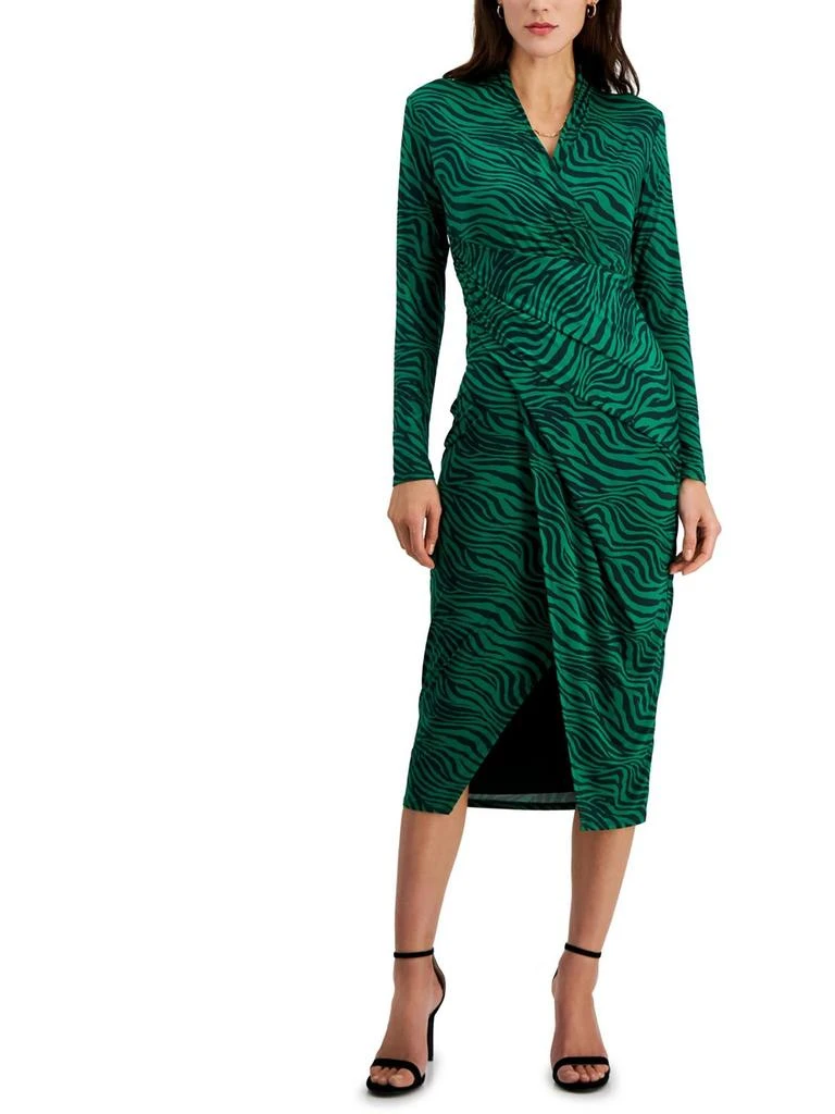 Womens Faux Wrap Midi Wrap Dress 商品