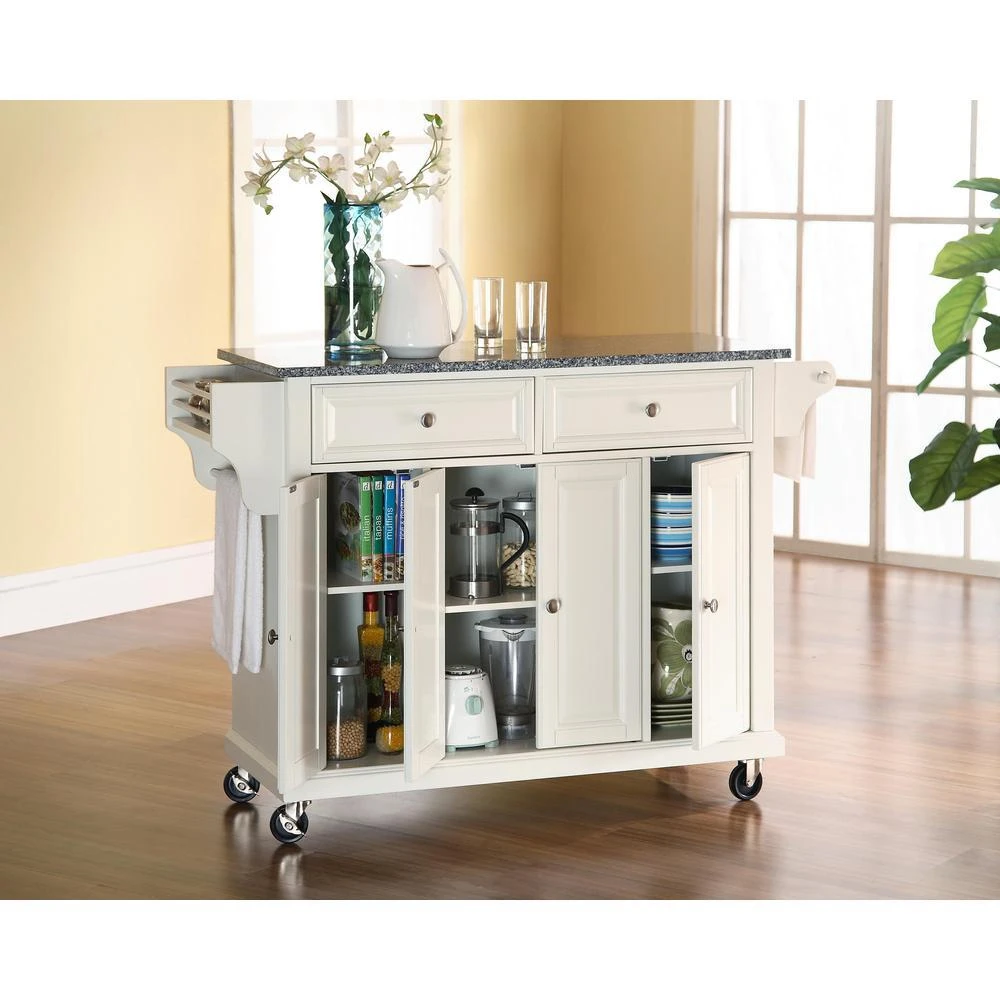 商品Crosley Furniture|Full Size Granite Top Kitchen Cart White/Gray,价格¥5272,第2张图片详细描述