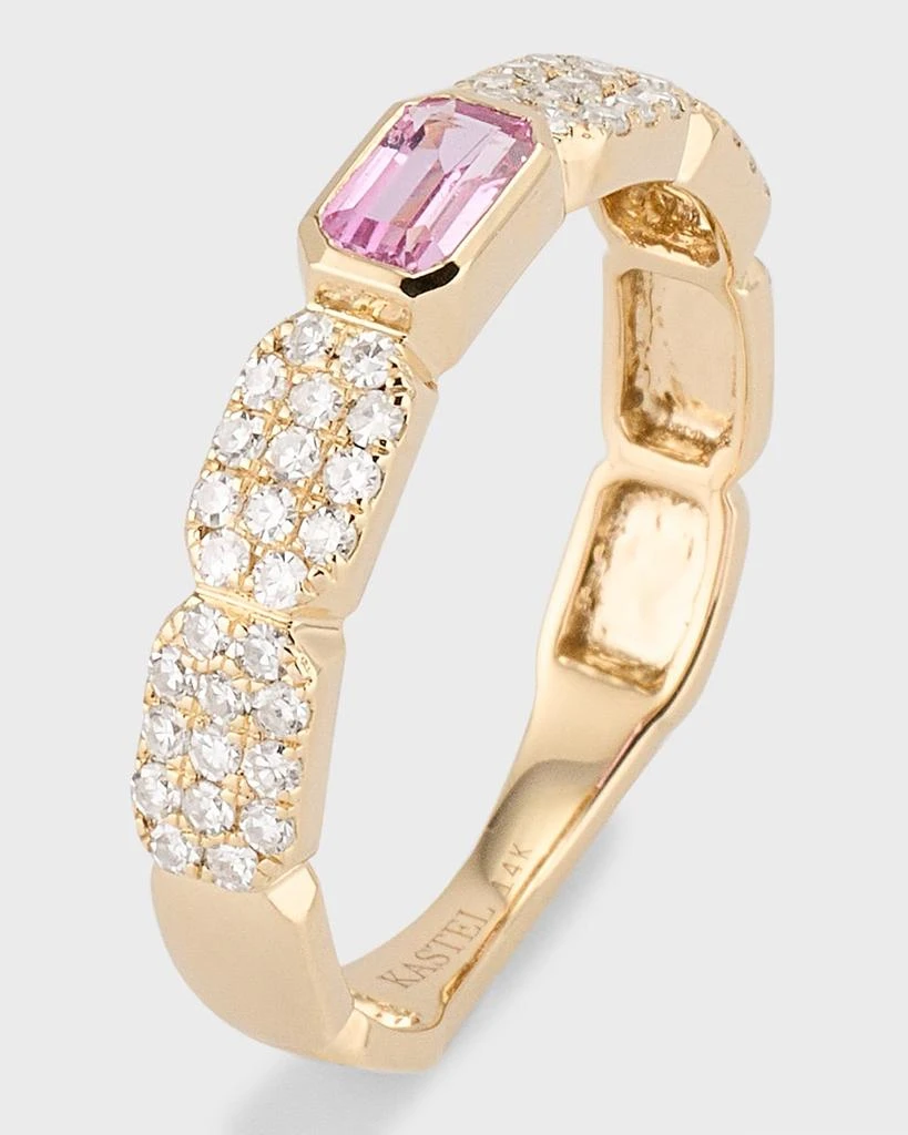 商品Kastel Jewelry|14K Chemin Pink Sapphire and Diamond Pave Band Ring, Size 7,价格¥14200,第3张图片详细描述