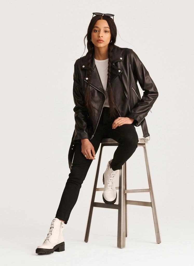 商品DKNY|Leather Motorcycle Jacket,价格¥2270,第3张图片详细描述