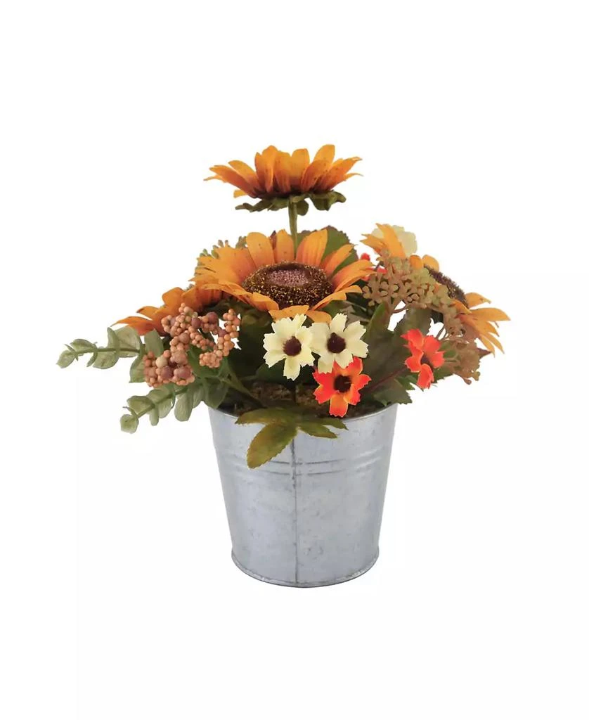 商品Flora Bunda|8" Artificial Sunflowers Mix in Tin Pot,价格¥276,第1张图片