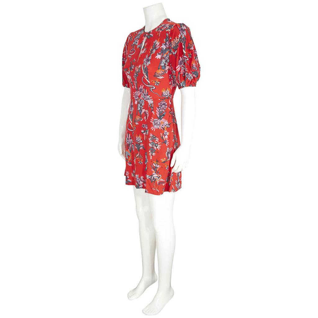 Markus Lupfer Red Short Flower Dress, Brand Size 10商品第2张图片规格展示