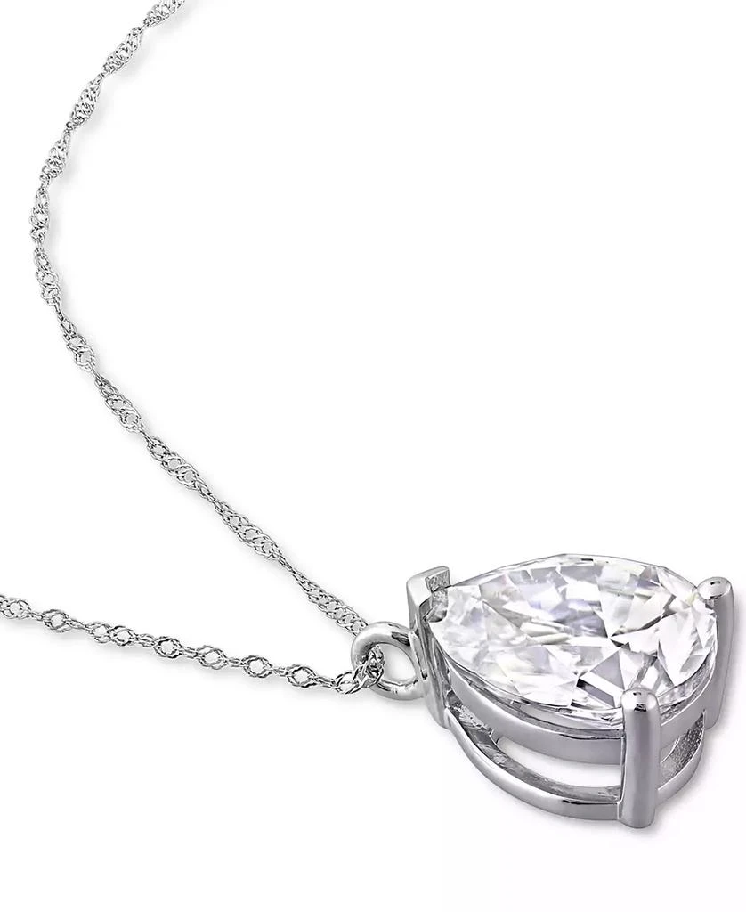 商品Macy's|Lab-Created Moissanite Pear-Cut 17" Pendant Necklace (3-1/4 ct. t.w.) in 14k White Gold,价格¥6471,第3张图片详细描述