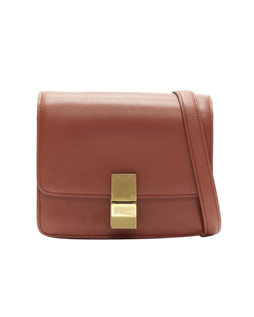 商品[二手商品] Celine|CELINE Classic Box tan brown calfskin gold clasp adjustable crossbody bag Small,价格¥24680,第1张图片