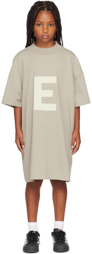 商品Essentials|Kids Gray 'E'  T-Shirt Dress,价格¥328,第1张图片