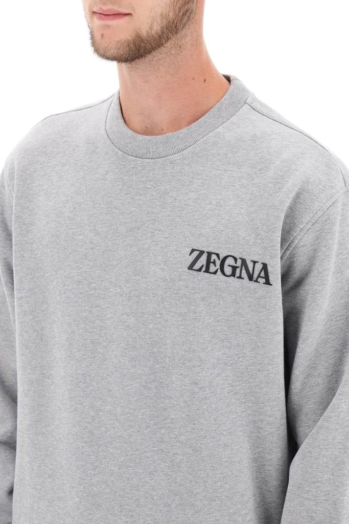 商品Zegna|crew-neck sweatshirt with flocked logo,价格¥1761,第4张图片详细描述