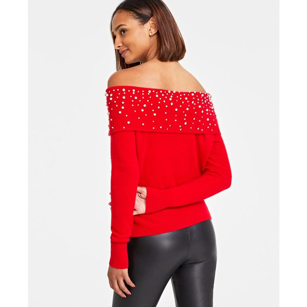 商品Charter Club|Women's 100% Cashmere Embellished Off-The-Shoulder Sweater, Created for Macy's,价格¥1248,第2张图片详细描述