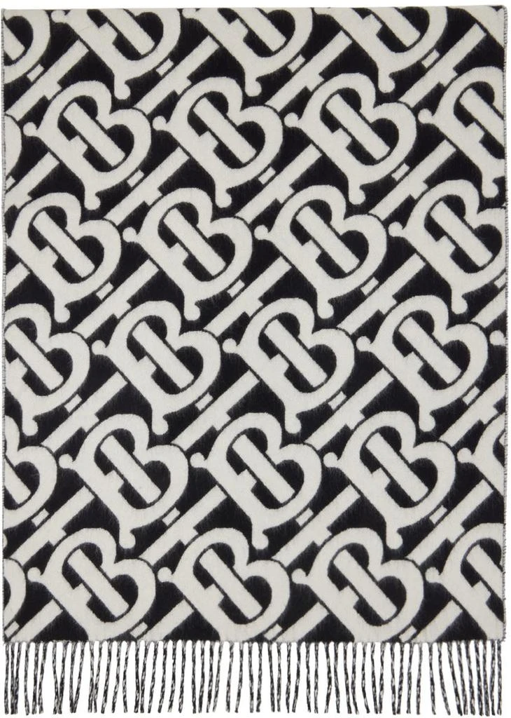 商品Burberry|黑色 & 白色 Monogram 围巾,价格¥6438,第1张图片详细描述