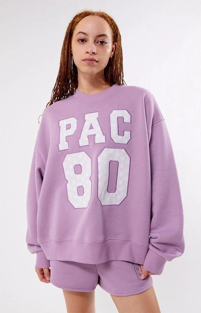 商品PacSun|Pac 1980 Eyelet Crew Neck Sweatshirt,价格¥229,第1张图片详细描述