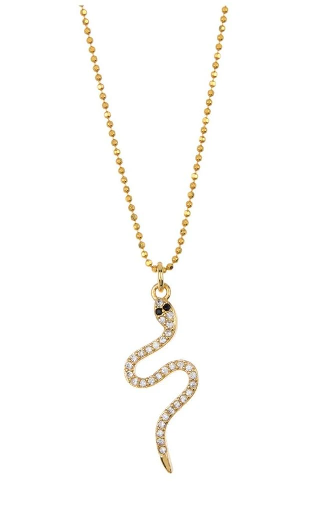 商品ADORNIA|14K Yellow Gold Plated Swarovski Crystal Snake Necklace,价格¥152,第1张图片