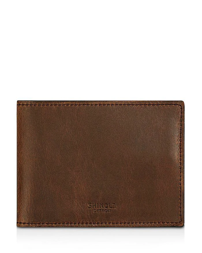 商品Shinola|Slim Navigator Distressed Leather Bi Fold Wallet,价格¥1684,第1张图片