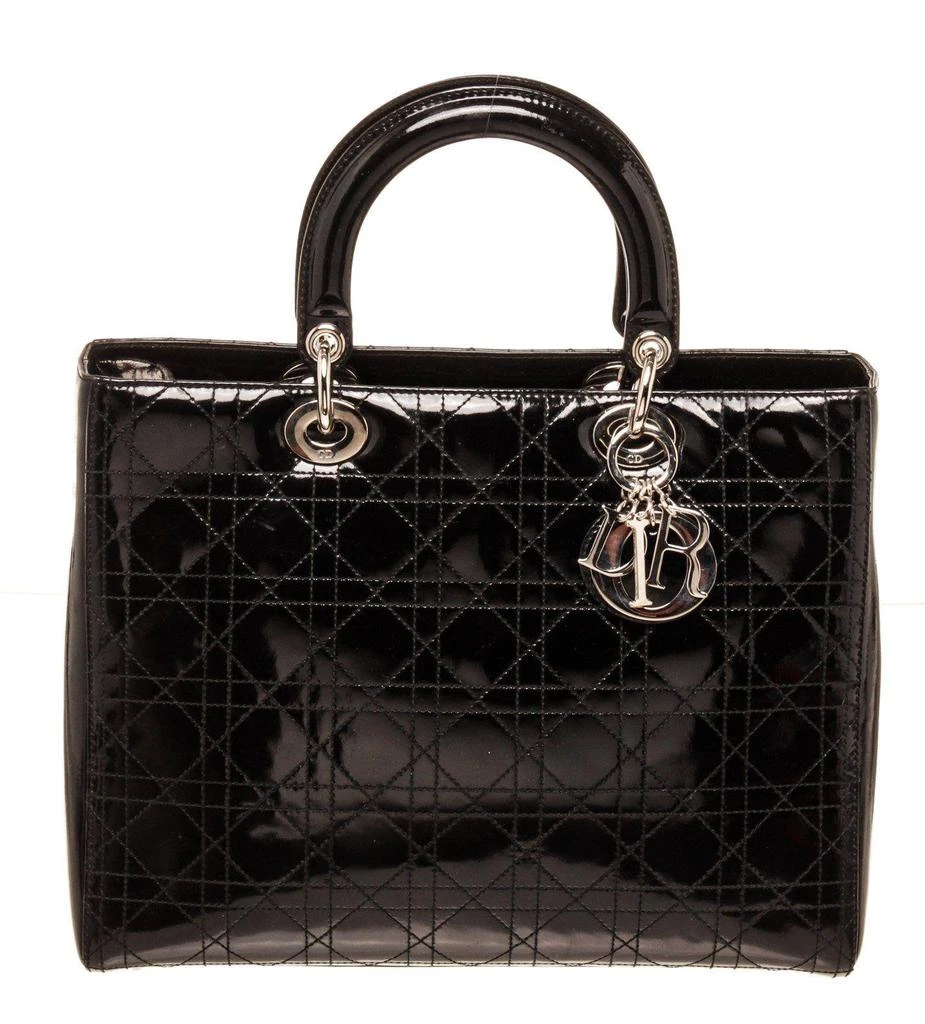 商品Dior|Christian Dior Black Leather Lady Handbag（二手商品）,价格¥9763,第1张图片