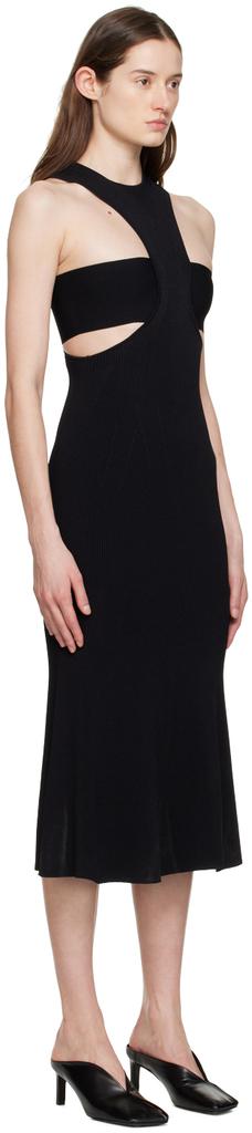 Black Slashed Harness Midi Dress商品第2张图片规格展示