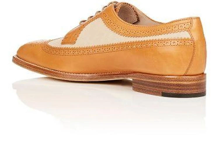 商品Manolo Blahnik|Lorenzabi Leather & Linen Oxfords,价格¥5911,第3张图片详细描述