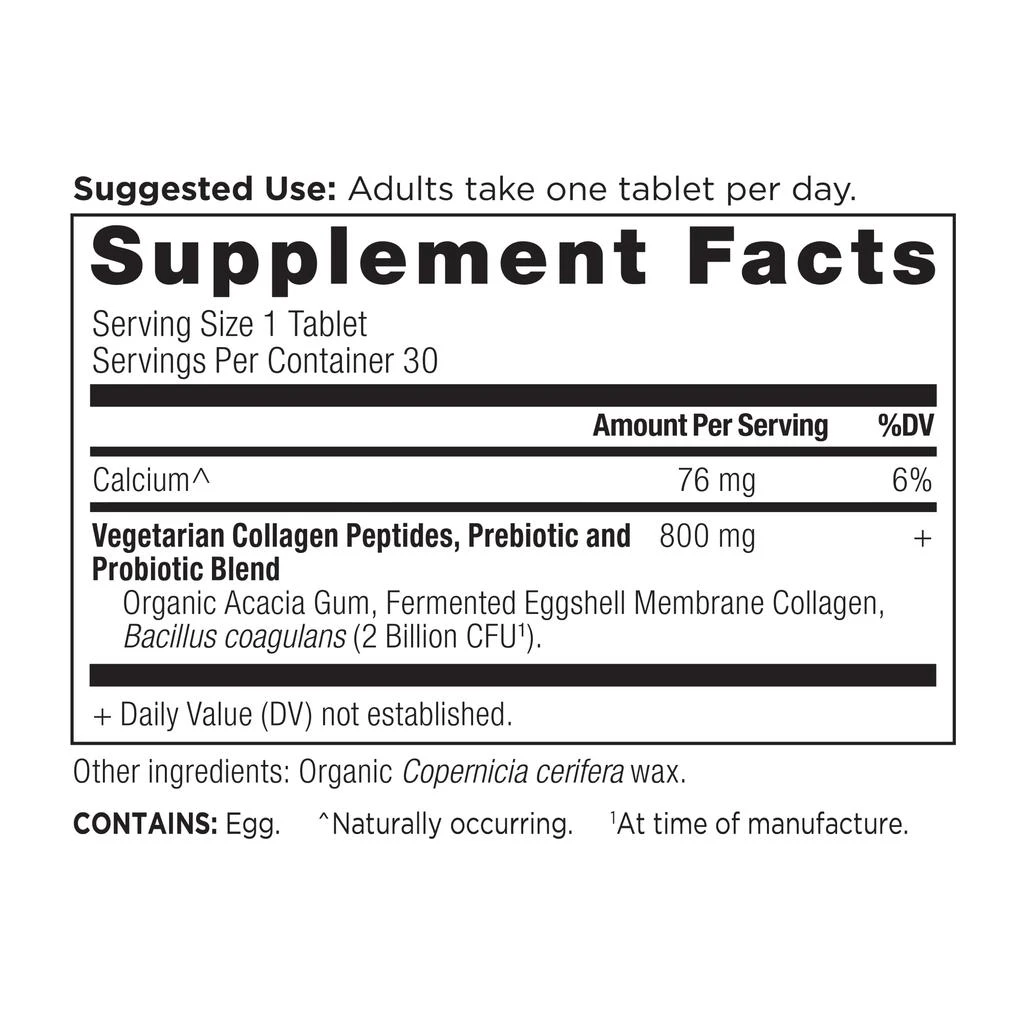 商品Ancient Nutrition|Vegetarian Collagen Peptides | Tablets (30 Tablets),价格¥264,第2张图片详细描述
