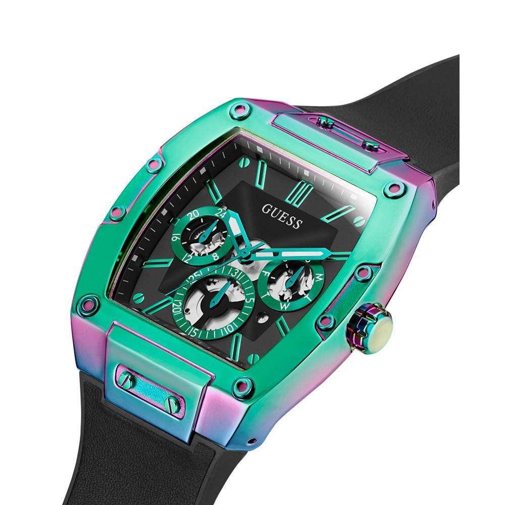 商品GUESS|Women's Black Iridescent Multi-Function Black Flex Strap Watch 43mm,价格¥1309,第7张图片详细描述