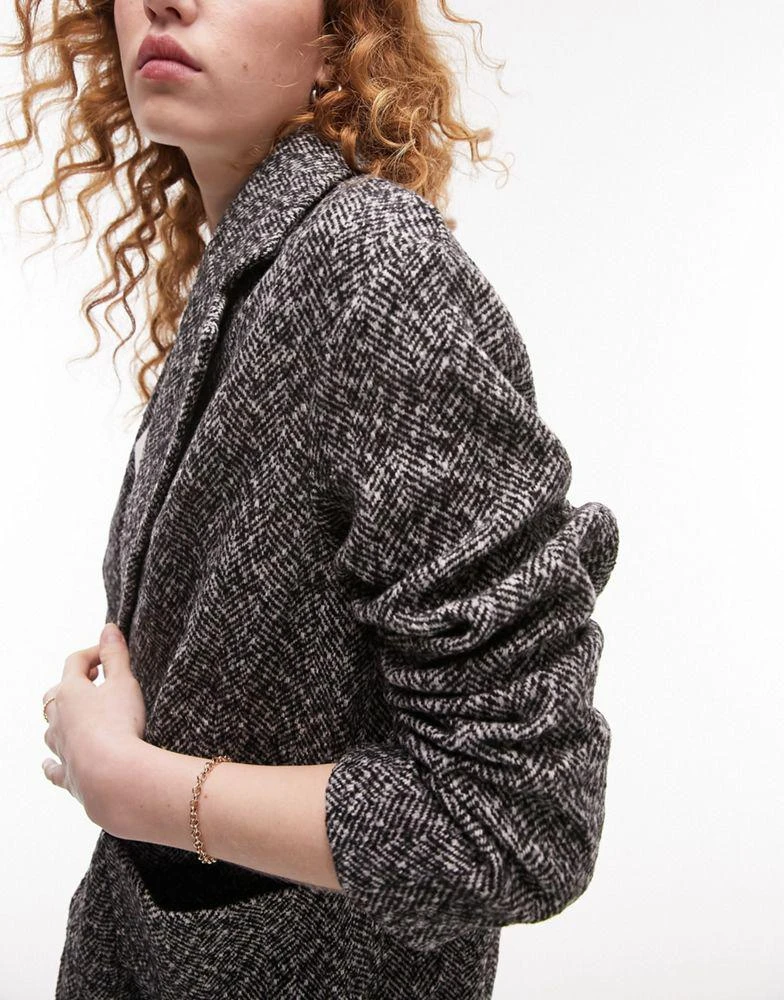 商品Topshop|Topshop textured short coat in grey,价格¥379,第4张图片详细描述