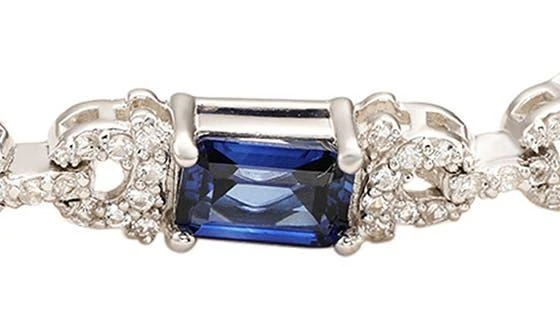 商品Suzy Levian|Emerald Cut Sapphire Tennis Bracelet,价格¥4723,第3张图片详细描述