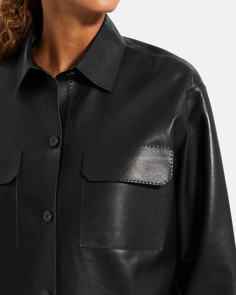 商品Theory|Patch Pocket Shirt Jacket in Smooth Leather,价格¥3291,第2张图片详细描述