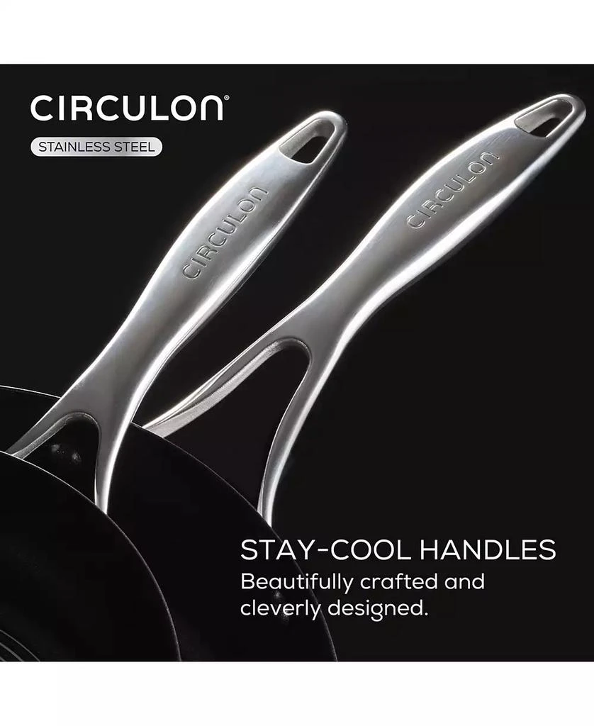 商品Circulon|SteelShield S-Series Stainless Steel Nonstick Frying Pan Set, 2-Piece, Silver,价格¥741,第2张图片详细描述
