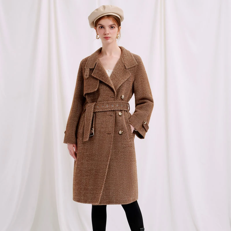 商品[国内直发] Petite Studio NYC|Shelby Wool Coat - Chocolate | Shelby羊毛大衣 - 巧克力色,价格¥819,第1张图片