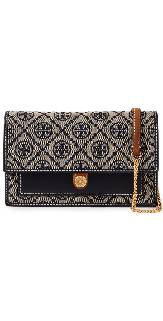 商品Tory Burch|Tory Burch 汤丽柏琦 T 交织字母钱包斜挎包,价格¥2409,第1张图片