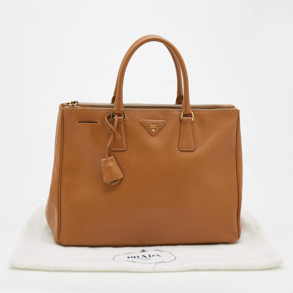 Prada Caramel Brown Saffiano Lux Leather Large Double Zip Tote商品第9张图片规格展示