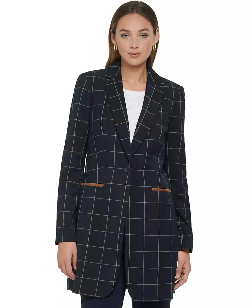 商品Tommy Hilfiger|Women's Windowpane One-Button Blazer,价格¥763,第1张图片