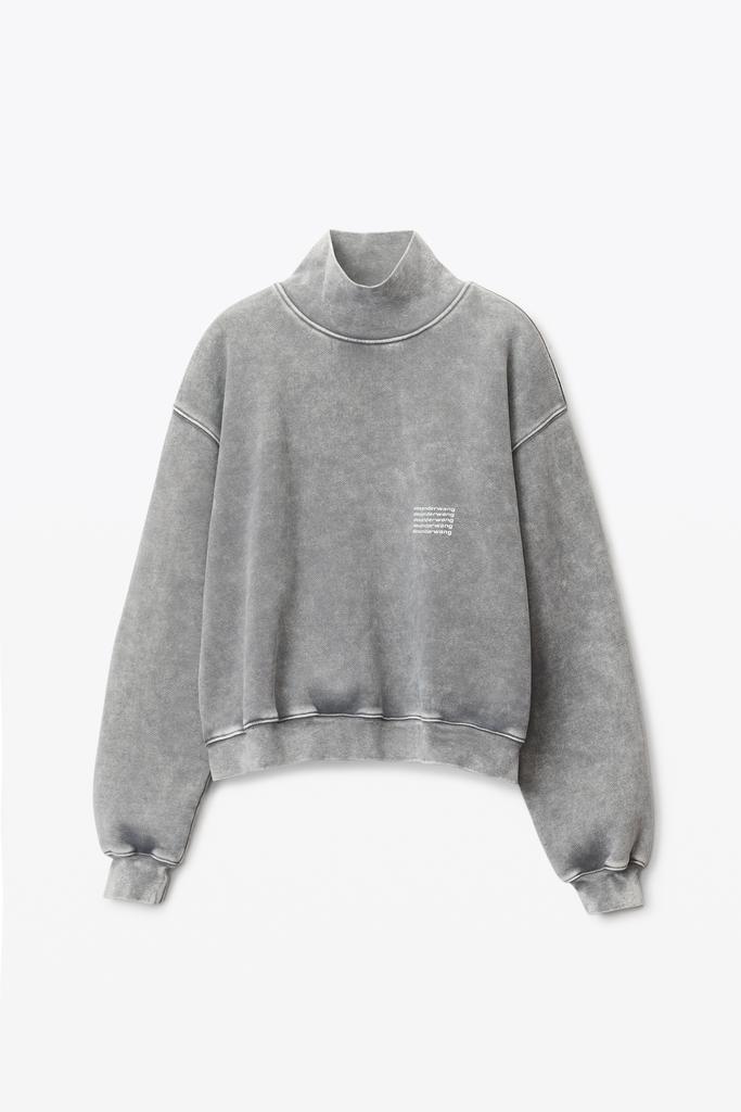 商品Alexander Wang|HIGH NECK PULLOVER IN DENSE FLEECE,价格¥1791,第5张图片详细描述