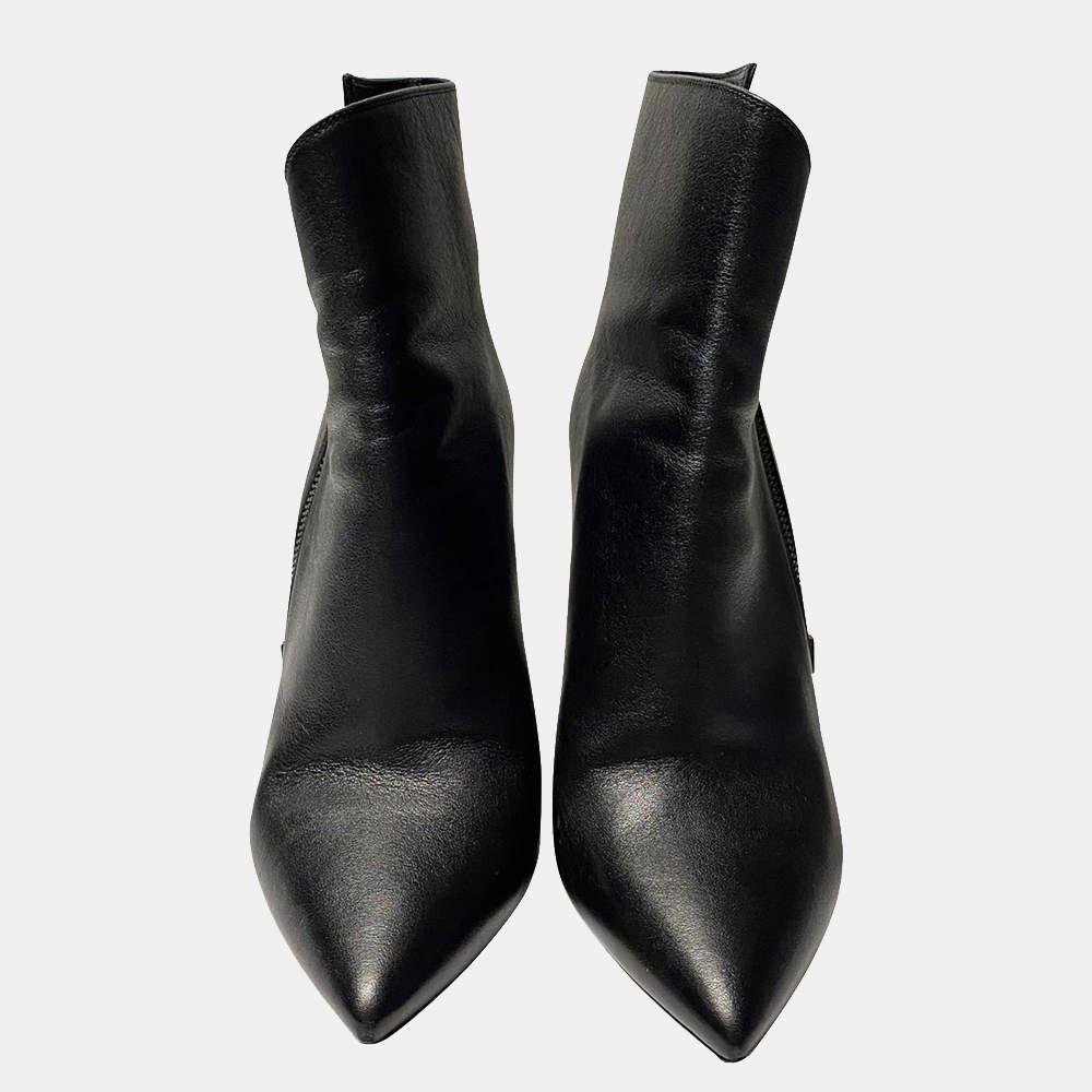 商品[二手商品] Yves Saint Laurent|Saint Laurent Paris Black Leather Niki 85 Asymmetric Boots Size EU 40,价格¥5436,第4张图片详细描述