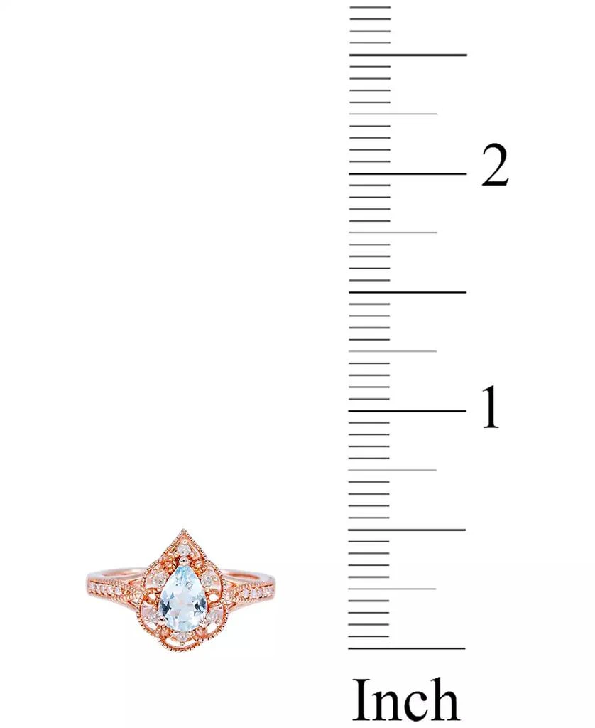 商品Macy's|Aquamarine (1/2 ct. t.w.) & Diamond (1/10 ct. t.w.) Ring in 14k Rose Gold,价格¥6027,第5张图片详细描述
