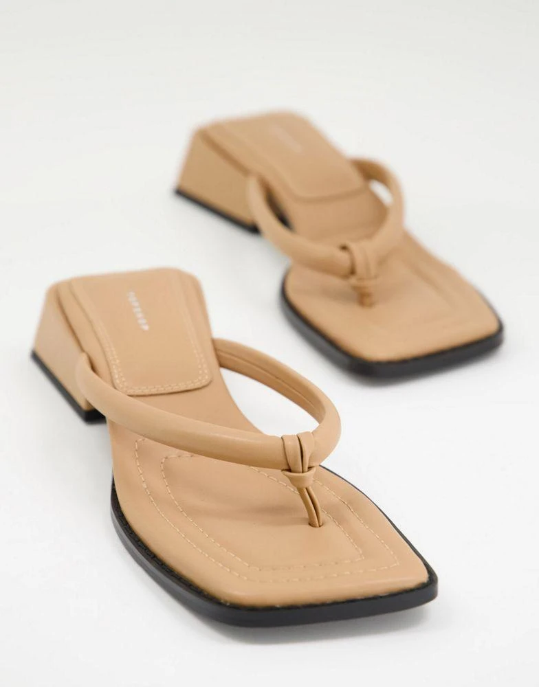商品Topshop|Topshop Pella toe post sandal in camel,价格¥223,第1张图片