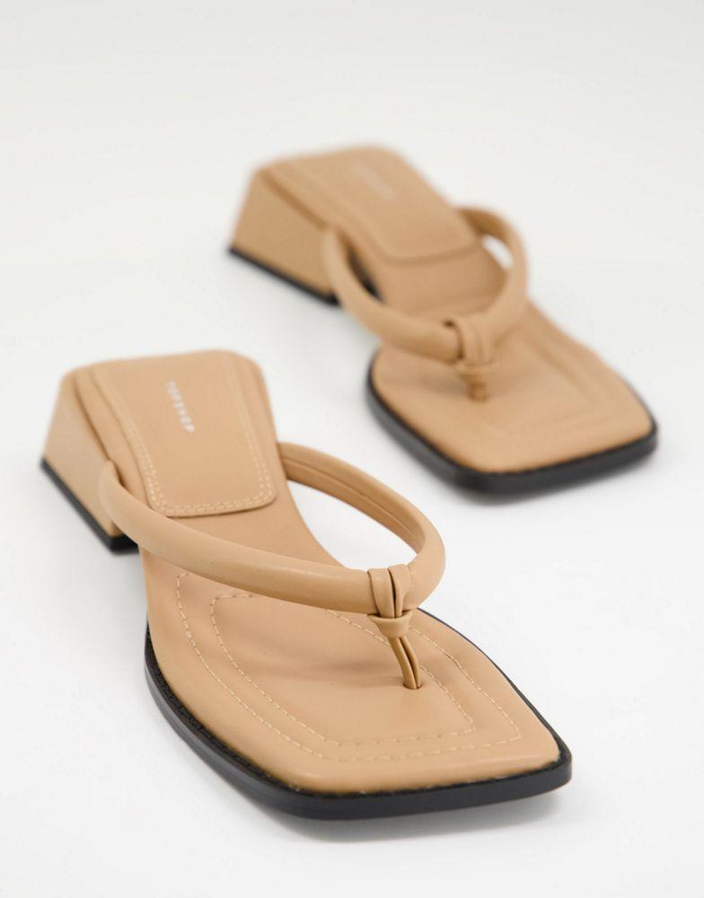 商品Topshop|Topshop Pella toe post sandal in camel,价格¥259,第1张图片
