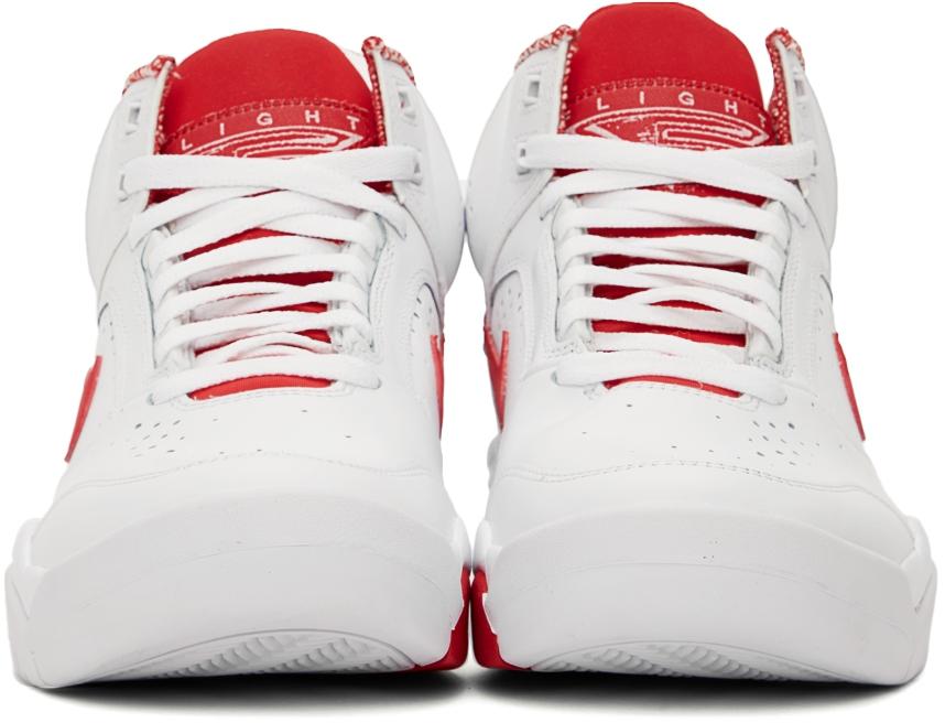 White & Red Air Flight Lite Mid Sneakers商品第2张图片规格展示