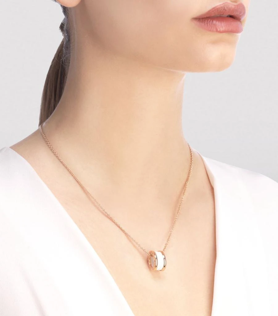商品BVLGARI|Rose Gold And Ceramic B.Zero1 Necklace,价格¥33059,第2张图片详细描述