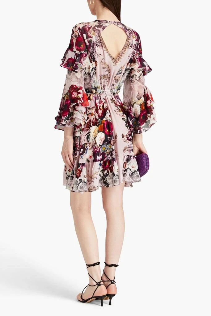 商品Camilla|Ruffled loral-print silk crepe de chine mini wrap dress,价格¥1419,第3张图片详细描述