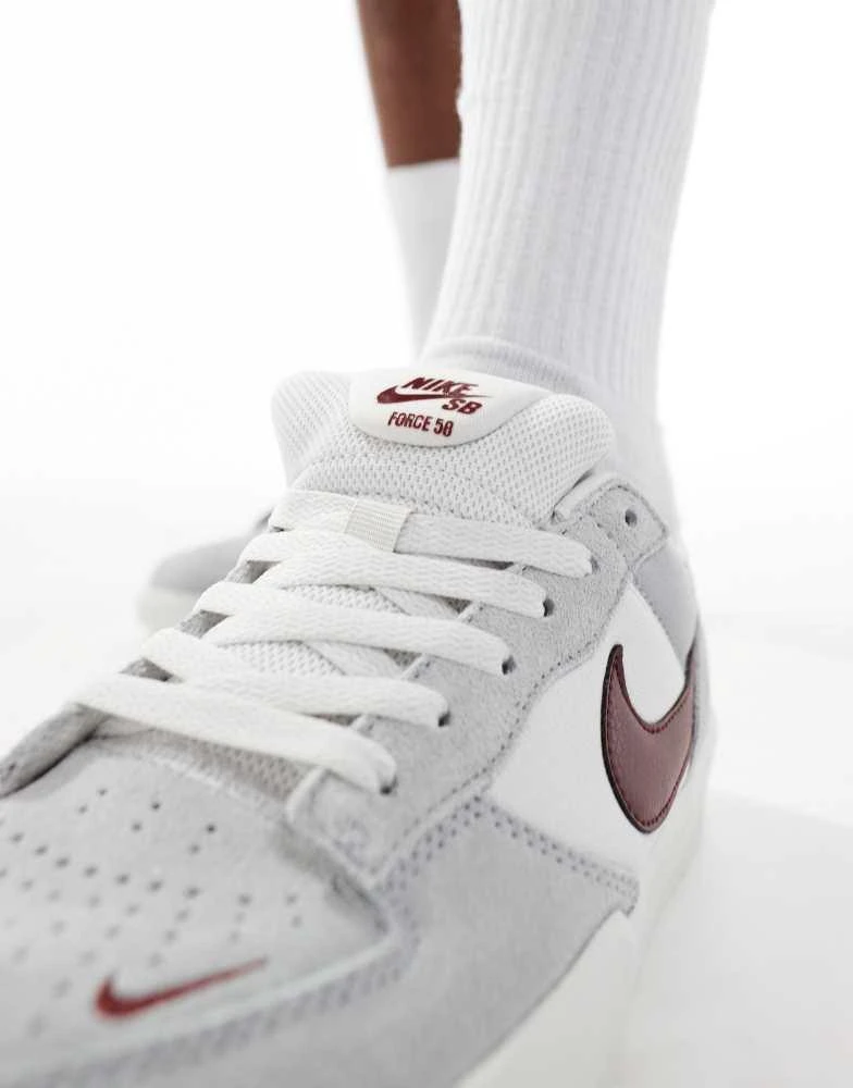 商品NIKE|Nike SB Force 58 trainers in grey and red,价格¥435,第4张图片详细描述