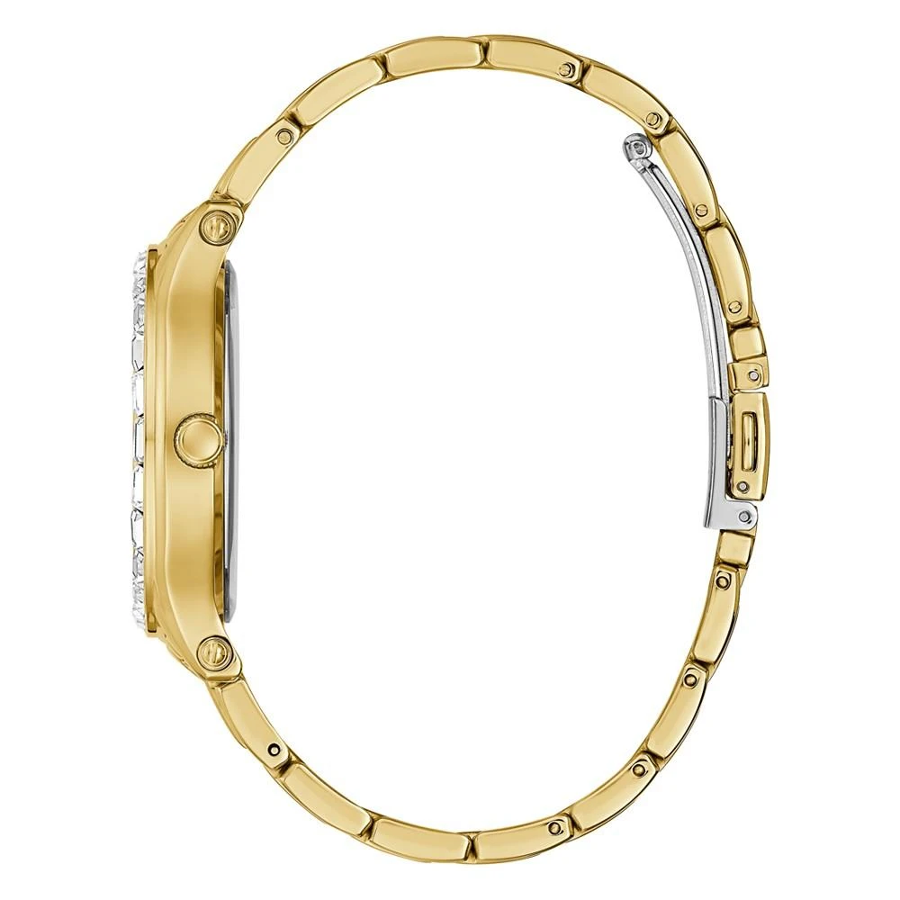 商品GUESS|Women's Gold-Tone Glitz Stainless Steel Bracelet Watch, 38mm,价格¥749,第3张图片详细描述