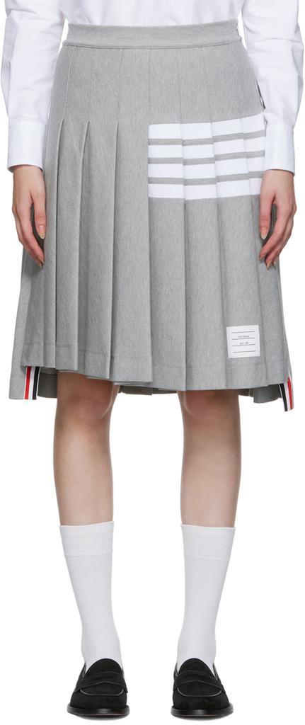 商品Thom Browne|Gray 4-Bar Midi Skirt,价格¥17647,第1张图片